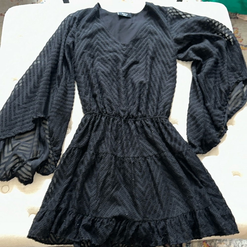 Women’s size small black long sleeve mini dress
